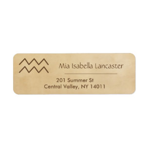 Zodiac Sign - Aquarius Return Address Labels