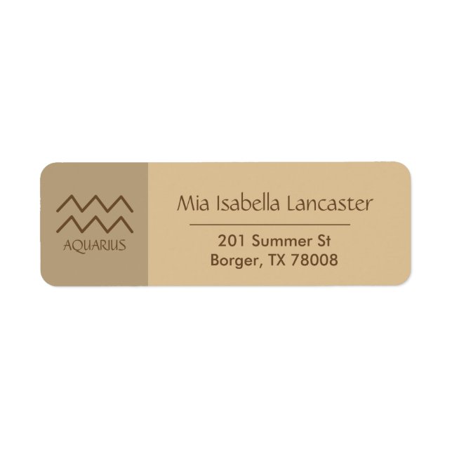 Zodiac - Sign Aquarius Return Address Labels (Front)