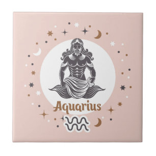 Zodiac Sign Aquarius Tile