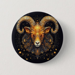 Zodiac Sign Aries Ram Steampunk  6 Cm Round Badge