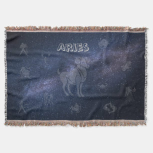Zodiac sign Aries Throw Blanket