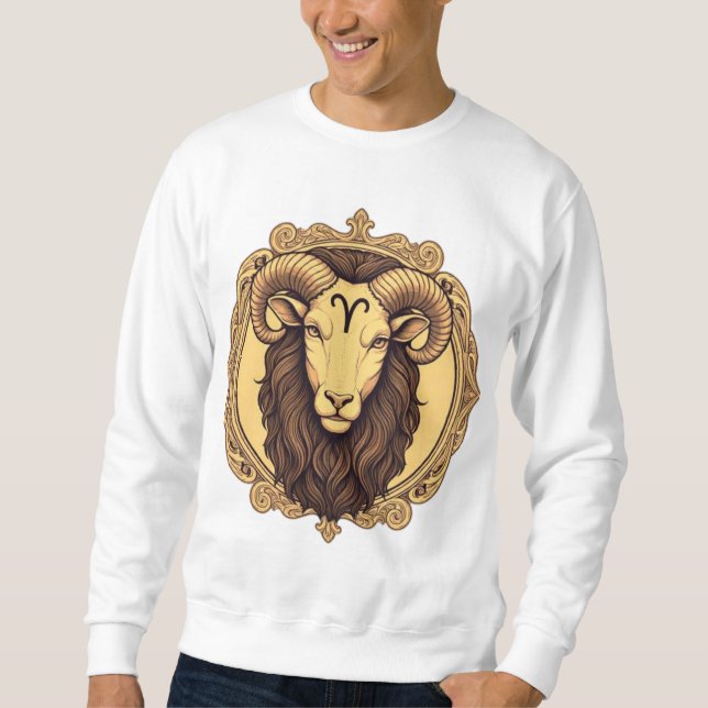 Zodiac sign Aries while classic design  Sweatshirt (Front)