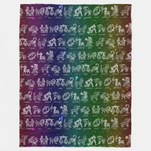 Zodiac Sign Blanket(Dark Rainbow) Fleece Blanket