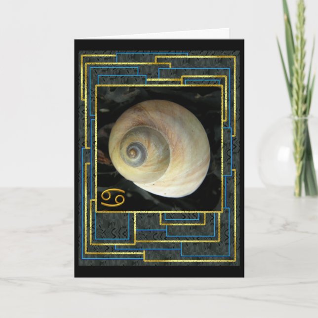 Zodiac Sign: Cancer Birthday Greetings Card (Front)