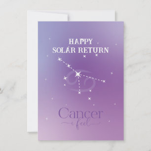Zodiac Sign Cancer Lavender Flat Card