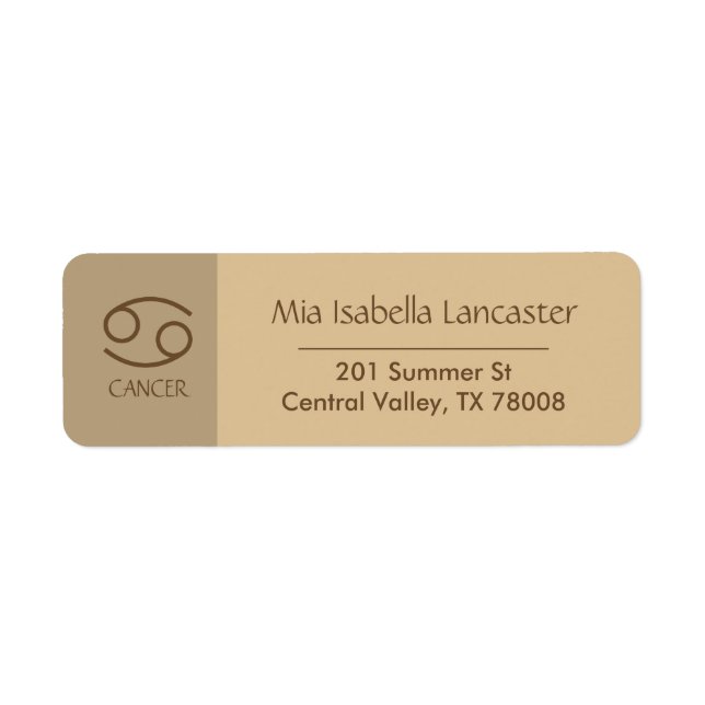 Zodiac - Sign Cancer Return Address Labels (Front)