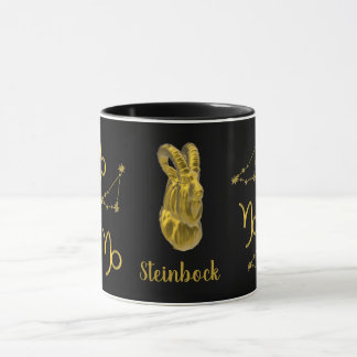 Zodiac sign Capricorn, gold Mug