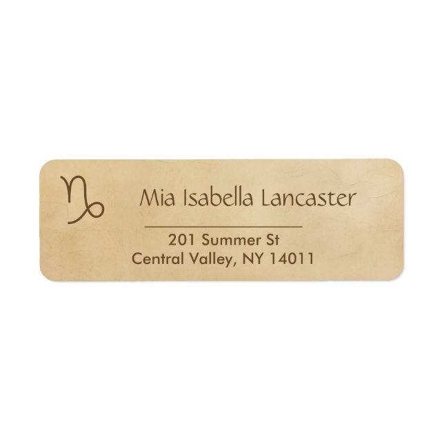 Zodiac Sign - Capricorn Return Address Labels (Front)