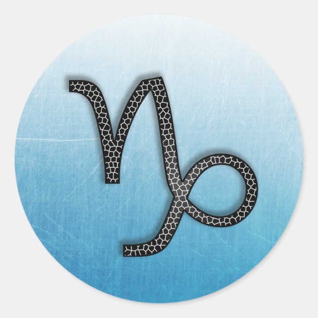 Zodiac Sign Capricorn  Symbol and Horoscope Classic Round Sticker (Front)
