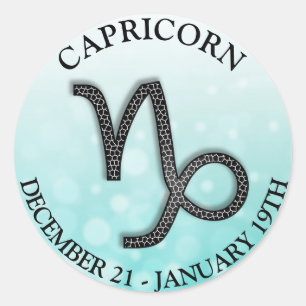 Zodiac Sign Capricorn  Symbol and Horoscope Classic Round Sticker