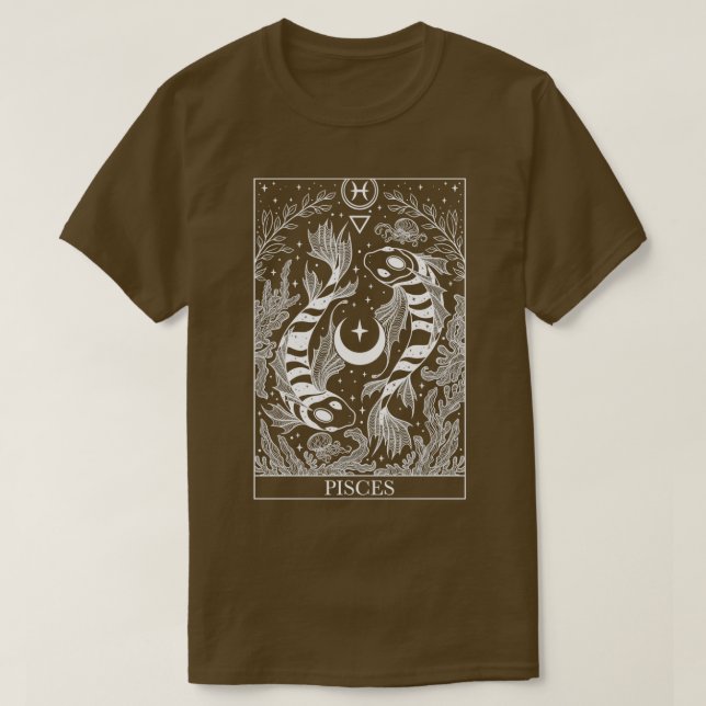 Zodiac sign dark gothic tarot card Pisces T-Shirt (Design Front)
