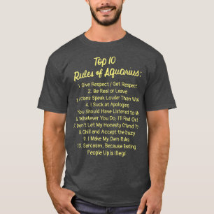 Zodiac Sign Funny Top 10 Rules Of Aquarius Premium