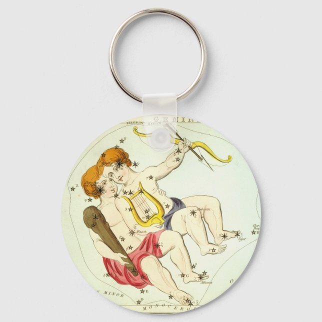 Zodiac Sign: Gemini Key Ring (Front)