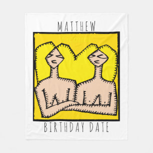 Zodiac Sign Gemini Personalised Birthday Blanket
