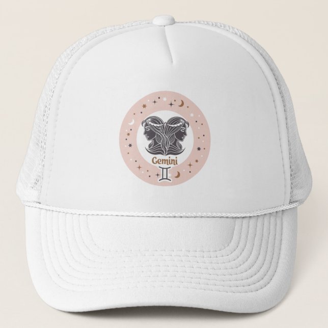 Zodiac Sign Gemini Trucker Hat (Front)