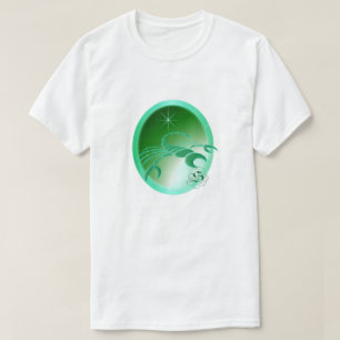Zodiac Sign Green Scorpio Design T-Shirt
