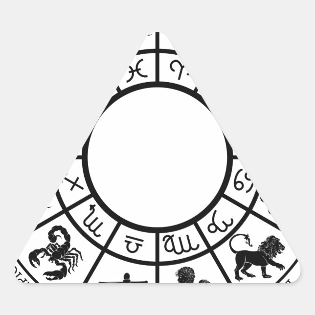 Zodiac sign horoscope icons triangle sticker (Front)