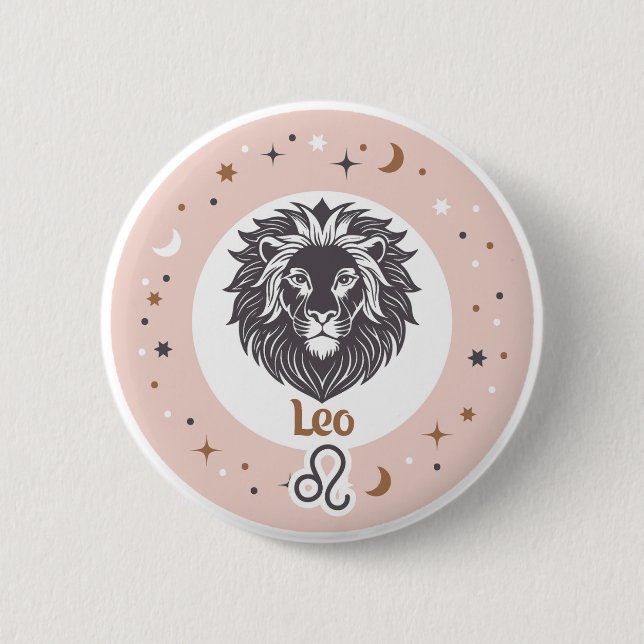 Zodiac Sign Leo 6 Cm Round Badge (Front)