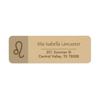 Zodiac Sign Leo Modern Return Address Labels