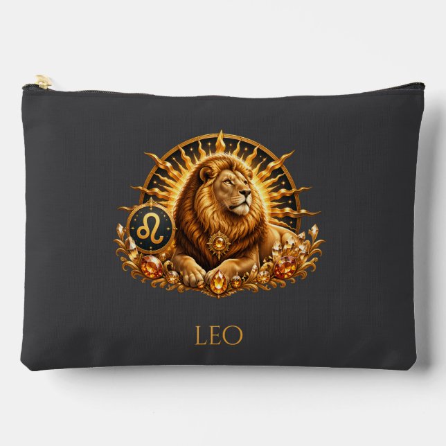 Zodiac Sign Leo Personalised Accessory Pouch (Front)
