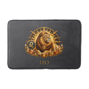 Zodiac Sign Leo Personalised Bath Mat