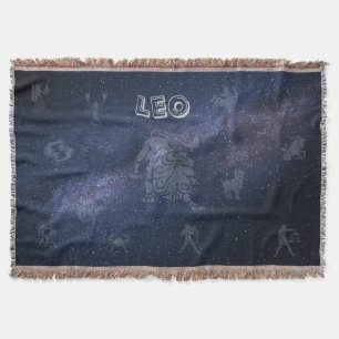 Zodiac sign Leo Throw Blanket