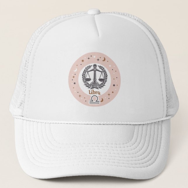 Zodiac Sign Libra Trucker Hat (Front)