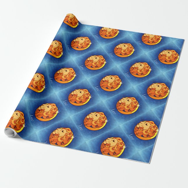 Zodiac_Sign_Lion Wrapping Paper (Unrolled)