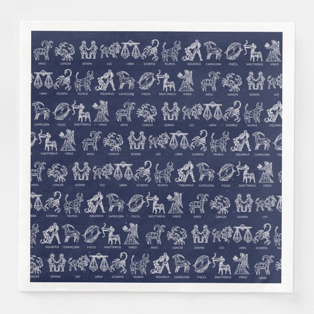 Zodiac Sign Napkin(Blue) Napkin (Front)