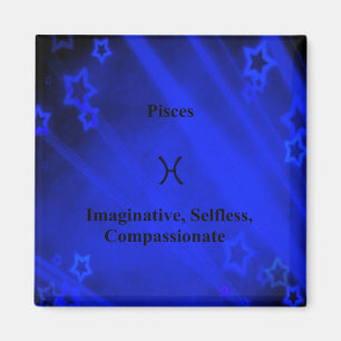 Zodiac Sign: Pisces 2 Inch Square Magnet