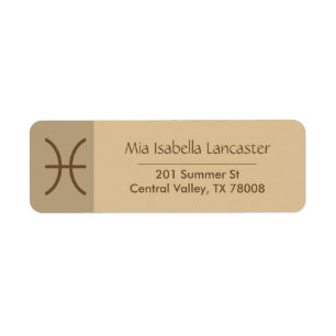 Zodiac Sign Pisces Modern Return Address Labels