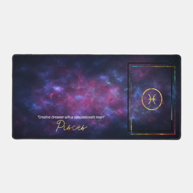 Zodiac Sign Pisces Nebula Galaxy Mouse Pad (Front)