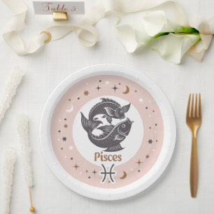 Zodiac Sign Pisces Paper Plate