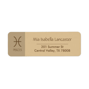 Zodiac - Sign Pisces Return Address Labels