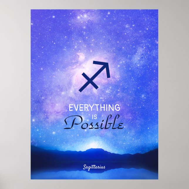 Zodiac Sign Sagittarius Dreamy Sky Quote Poster (Front)