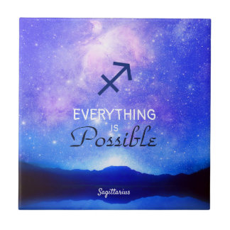 Zodiac Sign Sagittarius Dreamy Sky Quote Tile