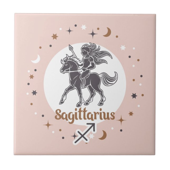 Zodiac Sign Sagittarius Tile (Front)