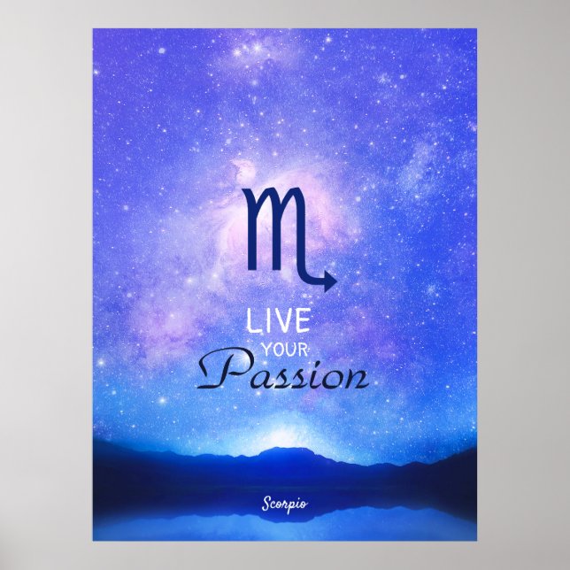 Zodiac Sign Scorpio Dreamy Star Sky Quote Poster (Front)