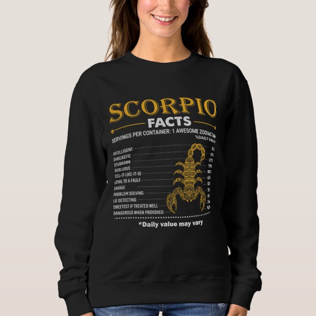 Zodiac Sign Scorpio Facts October November Sweatshirt (Front)