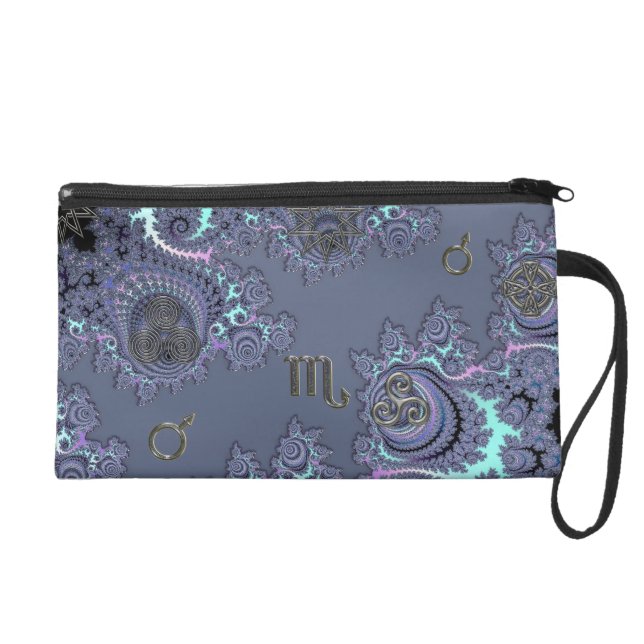 Zodiac Sign Scorpio Mystical Symbols Wristlet (Front)