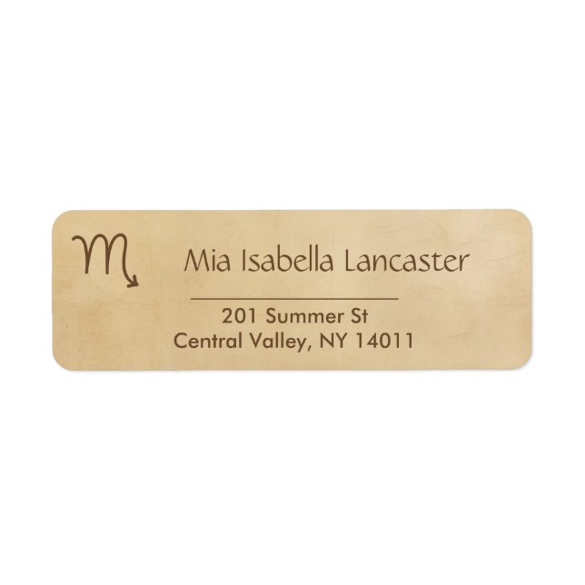 Zodiac Sign - Scorpio Return Address Labels (Front)