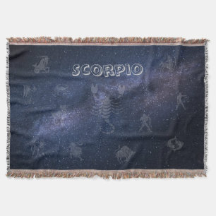 Zodiac sign Scorpio Throw Blanket