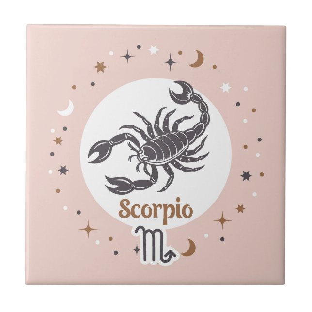 Zodiac Sign Scorpio Tile (Front)