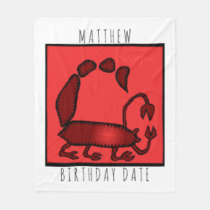 Zodiac Sign Scorpion personalised Birthday Blanket