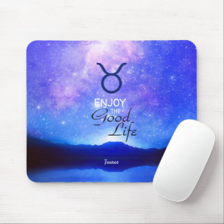 Zodiac Sign Taurus Dreamy Star Sky Quote Mouse Pad