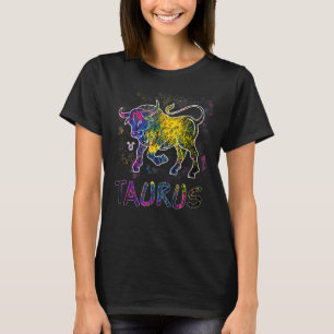 Zodiac Sign Taurus Watercolor Zodiac Birthday Born T-Shirt