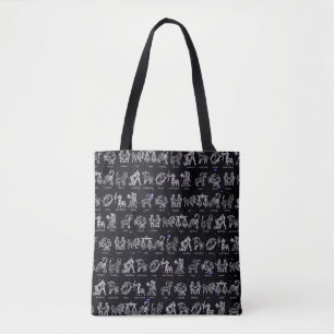 Zodiac Sign Tote Bag(Black) Bag