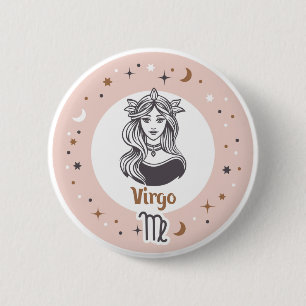 Zodiac Sign Virgo 6 Cm Round Badge