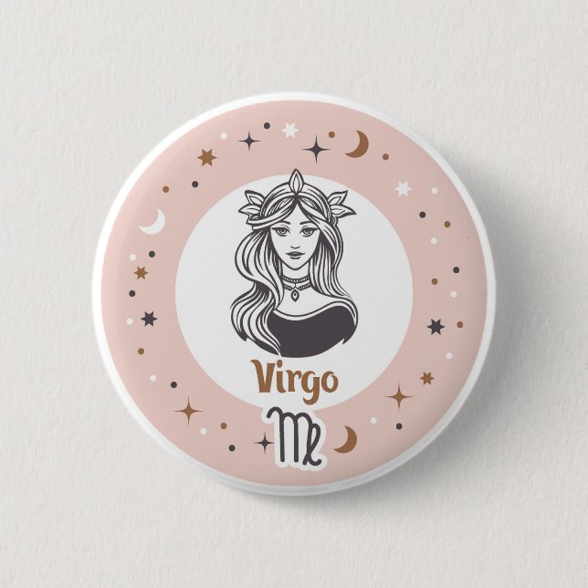 Zodiac Sign Virgo 6 Cm Round Badge (Front)