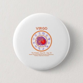 Zodiac Sign - VIRGO 6 Cm Round Badge